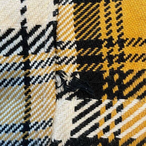Maeve Anthropologie Clueless Mini Skirt Yellow Black White Tartan Plaid Knit Sz - Picture 6 of 11